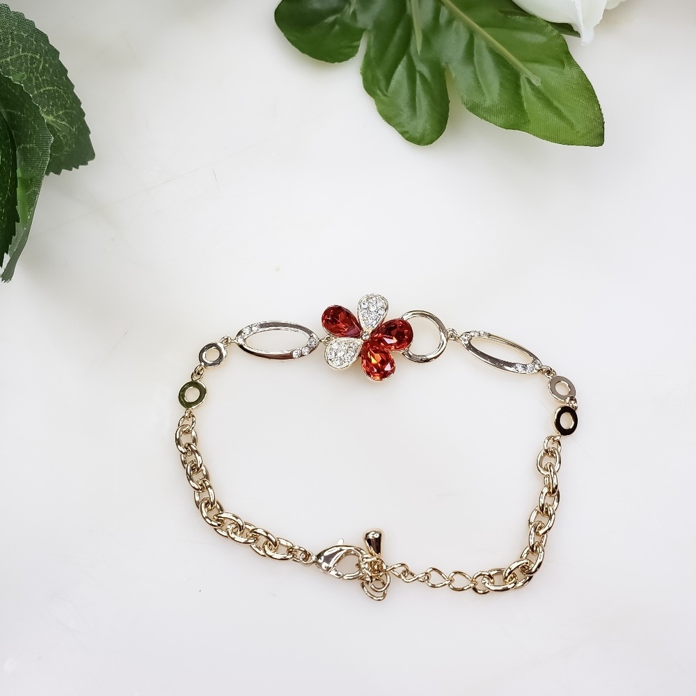 Fashion jewelry /18k gold plated flower bracelet